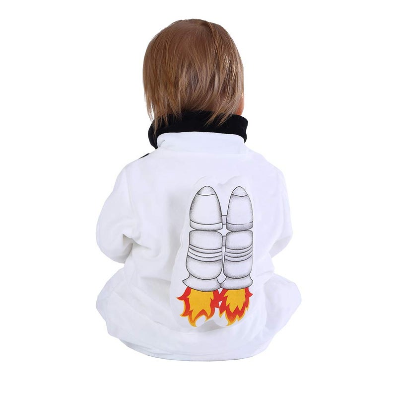 HSCTEK Newborn Astronaut Costume, Baby Space Cosplay Infant Boys Girls, Toddler Halloween Suit Costume Kids White 3-6 Months - Image 5